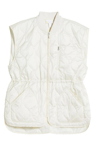 Shop Zella Quilted Insulated Vest In Ivory Egret