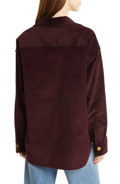 Shop Rag & Bone Lory Corduroy Shirt Jacket In Burgundy