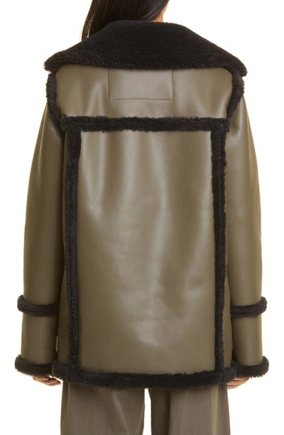 Shop Proenza Schouler Faux Shearling Jacket In Wood/ Black