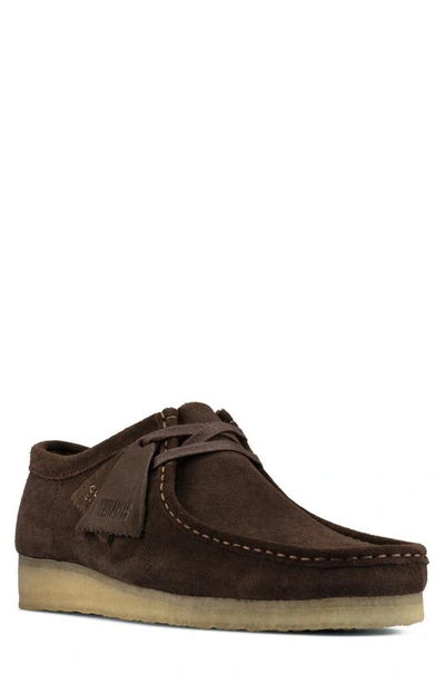 Shop Clarks 'wallabee' Moc Toe Derby In Dark Brown Suede