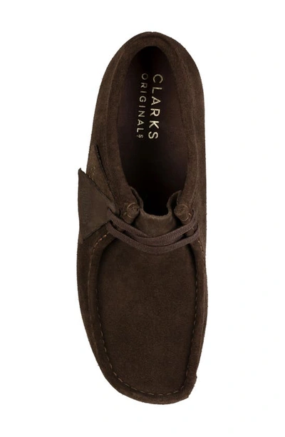 Shop Clarks 'wallabee' Moc Toe Derby In Dark Brown Suede