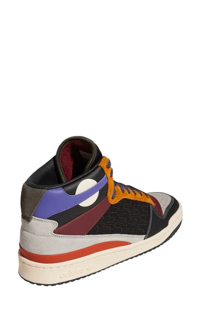 Shop Adidas Originals Forum Mid Patchwork Sneaker In Core Black/ Red/ Granite