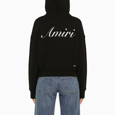 Shop Amiri Black Hoodie With Logo Women