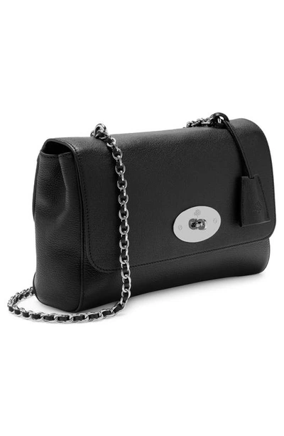 Shop Mulberry Medium Lily Leather Shoulder Bag In Black-silver Toned