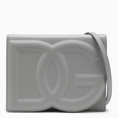 Shop Dolce & Gabbana Dolce&gabbana Grey Leather Camera Bag With A Shoulder Strap Women In Gray