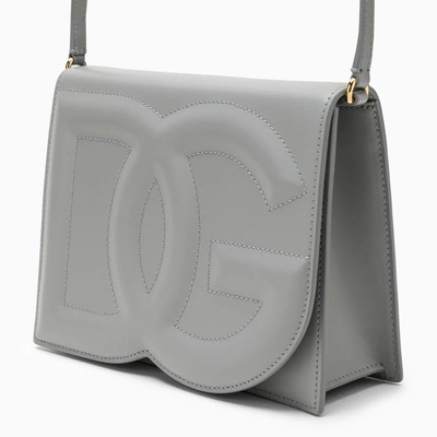 Shop Dolce & Gabbana Dolce&gabbana Grey Leather Camera Bag With A Shoulder Strap Women In Gray