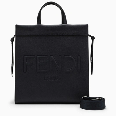 Shop Fendi Go To Shopper Medium Black Bag Men In Blue