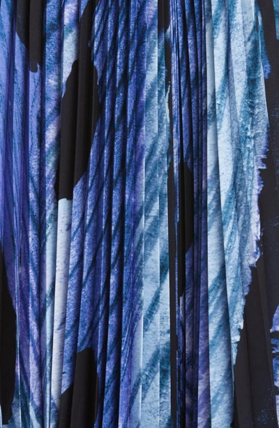 Shop Altuzarra Antiparos Feather Print Long Sleeve Pleated Dress In Murex Feather