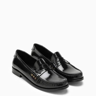 Shop Saint Laurent Classic Black Leather Loafer Men