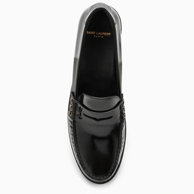 Shop Saint Laurent Classic Black Leather Loafer Men