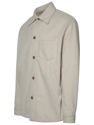 Shop Gcds Ivory Fleece Shirt In White