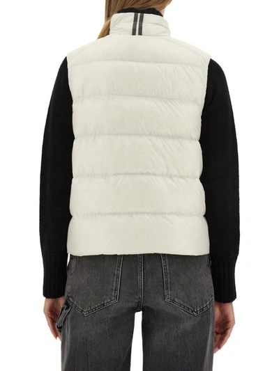 Shop Canada Goose Down Vest With Logo In White