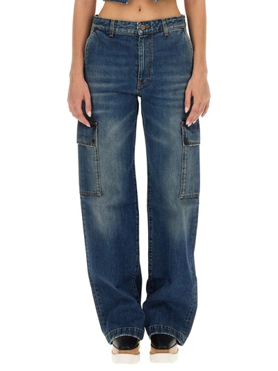 Shop Stella Mccartney Cargo Jeans In Blue