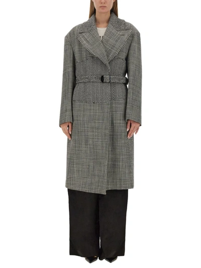 Shop Tom Ford Wool Patchwork Coat In Multicolor