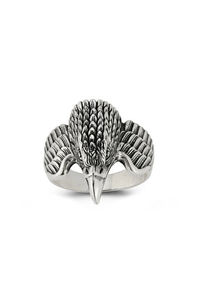 Shop Yield Of Men Sterling Silver Oxidized Half Eagle Ring