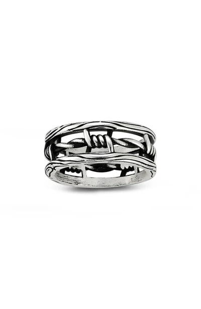 Shop Yield Of Men Sterling Silver Oxidized Barbed Wire Ring
