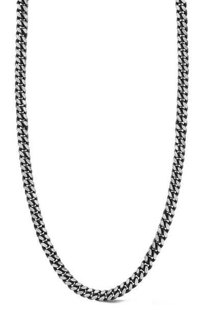 Shop Yield Of Men Oxidized Curb Chain Necklace In Silver