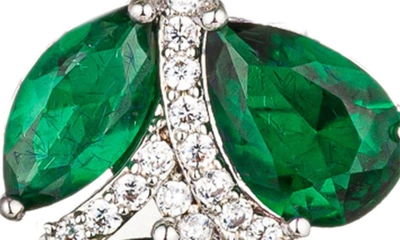 Eye Candy Los Angeles Julie Cubic Zirconia Drop Earrings In Green