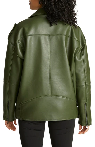 Shop Hudson Oversized Moto Jacket In Green