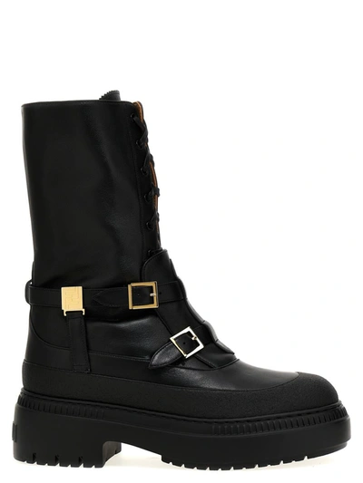 Shop Fendi 'delfina' Ankle Boots In Black