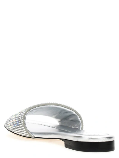Shop Fendi Crystal Sandals In Silver