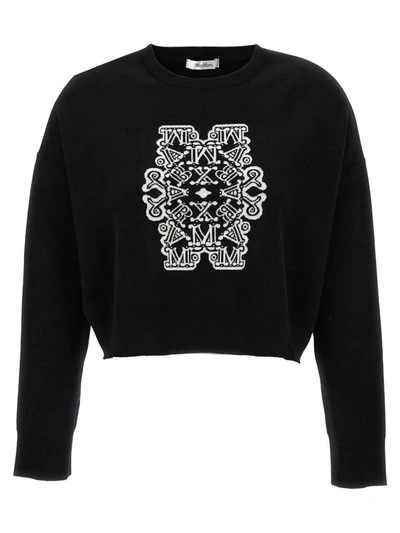 Shop Max Mara 'sir' Sweater In White/black