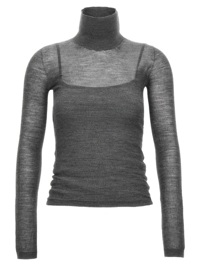 Shop Max Mara 'stresa' Turtleneck Sweater In Gray