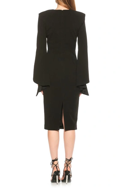 Shop Alexia Admor Ocean Flare Sleeve Midi Dress In Black