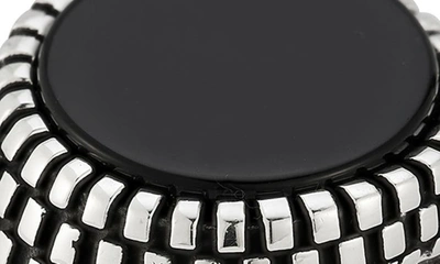 Yield Of Men Sterling Silver Oxidized Black Onyx Signet Ring In Silver