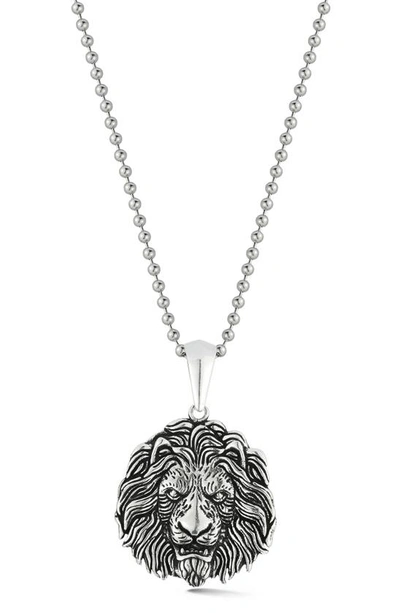 Shop Yield Of Men Sterling Silver Oxidized Lion Pendant Necklace