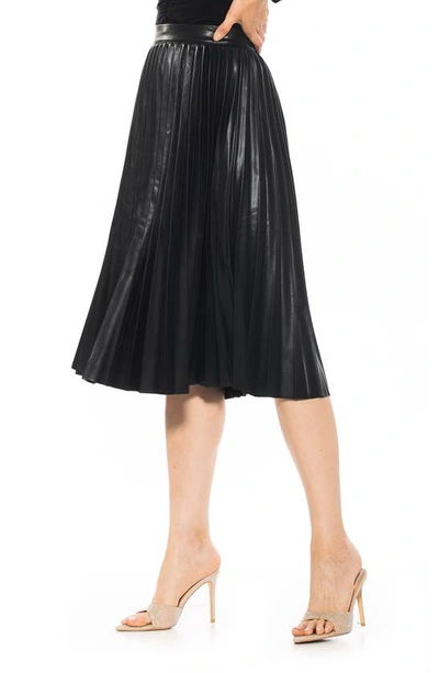 Shop Alexia Admor Luca High Waist Pleated Faux Leather Skirt In Black