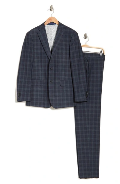 Shop English Laundry Plaid Two Button Notch Lapel Suit In Blue