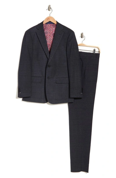 Shop English Laundry Muted Plaid Two Button Notch Lapel Suit In Black