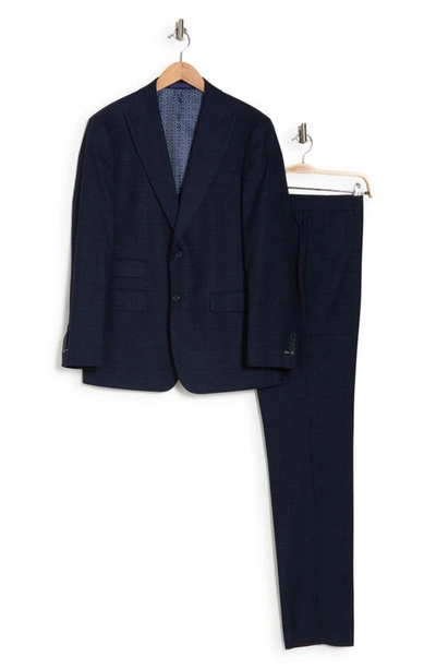 Shop English Laundry Trim Fit Windowpane Peak Lapel Suit In Blue