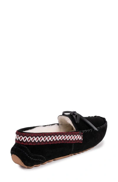 Muk Luks Jane Indoor/outdoor Slipper With Wool Blend Lining In Ebony