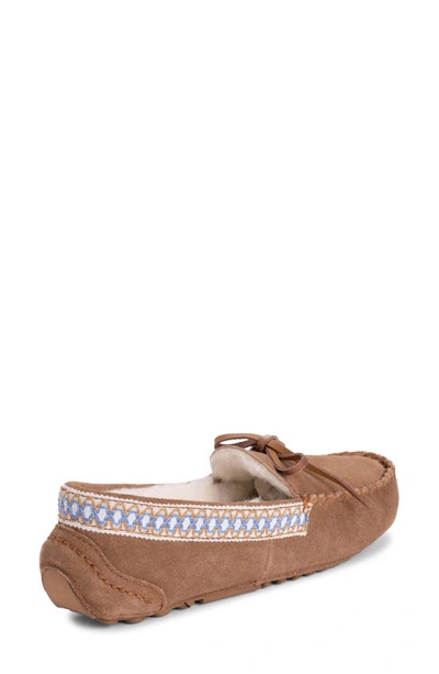 Muk Luks Jane Indoor/outdoor Slipper With Wool Blend Lining In Caramel