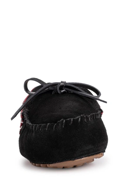 Muk Luks Jane Indoor/outdoor Slipper With Wool Blend Lining In Ebony
