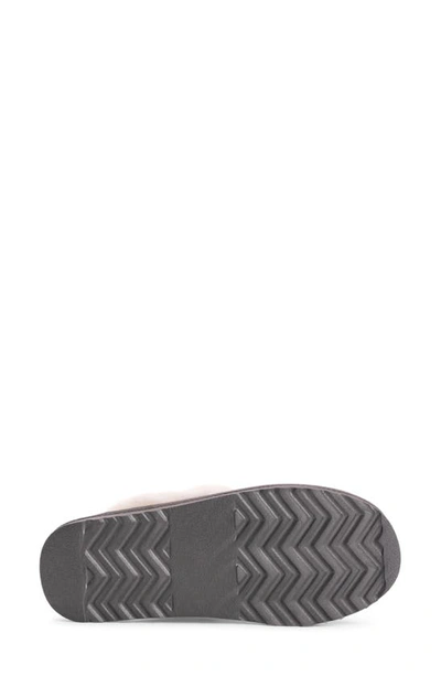 Muk Luks Dawn Suede Scuff Slipper With Genuine Shearling Trim In Frost Grey