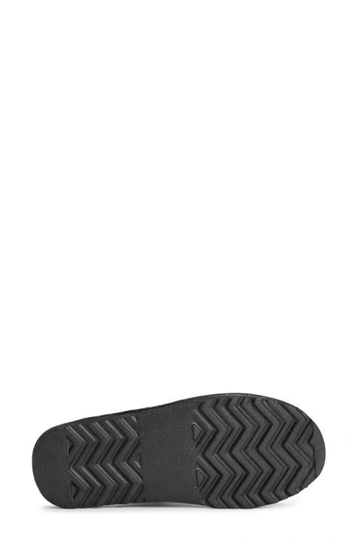 Muk Luks Dawn Suede Scuff Slipper With Genuine Shearling Trim In Ebony