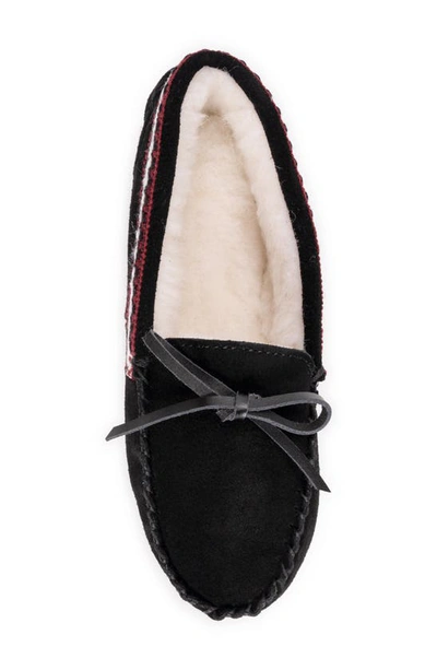 Muk Luks Jane Indoor/outdoor Slipper With Wool Blend Lining In Ebony