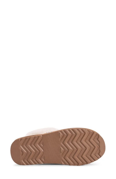 Muk Luks Dawn Suede Scuff Slipper With Genuine Shearling Trim In Caramel