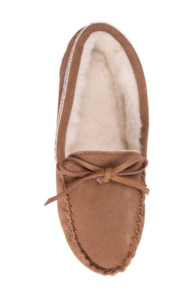 Muk Luks Jane Indoor/outdoor Slipper With Wool Blend Lining In Caramel
