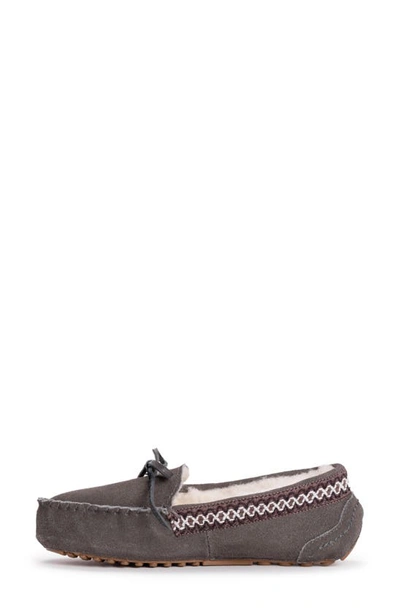 Muk Luks Jane Indoor/outdoor Slipper With Wool Blend Lining In Frost Grey