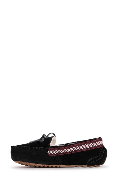 Muk Luks Jane Indoor/outdoor Slipper With Wool Blend Lining In Ebony