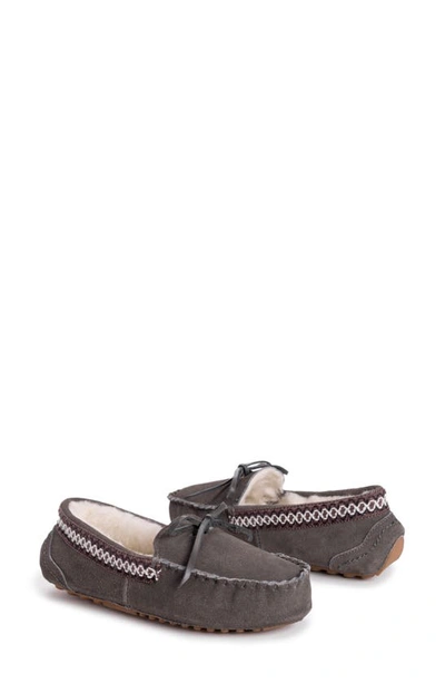 Muk Luks Jane Indoor/outdoor Slipper With Wool Blend Lining In Frost Grey