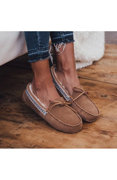 Muk Luks Jane Indoor/outdoor Slipper With Wool Blend Lining In Caramel