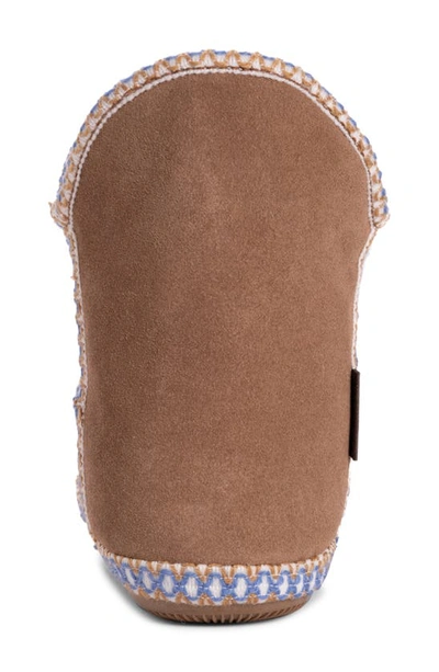Muk Luks Macee Suede Slipper Bootie With Wool Blend Lining In Caramel