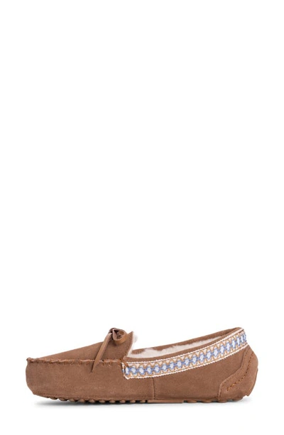 Muk Luks Jane Indoor/outdoor Slipper With Wool Blend Lining In Caramel