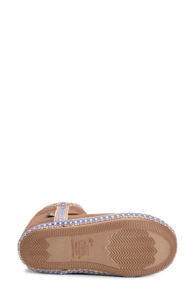 Muk Luks Macee Suede Slipper Bootie With Wool Blend Lining In Caramel