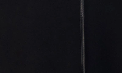 Tahari Juliette Womens Wool Blend Faux Leather Trim Wool Coat In Black